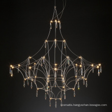 New interior design floating crystal led light chandeliers